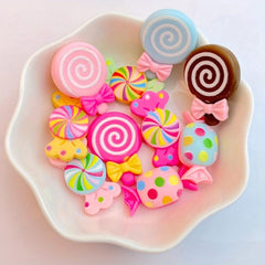 10pcs Candy Lollipop Nail Art Charms Flatback DIY Craft Nail Art Decoration