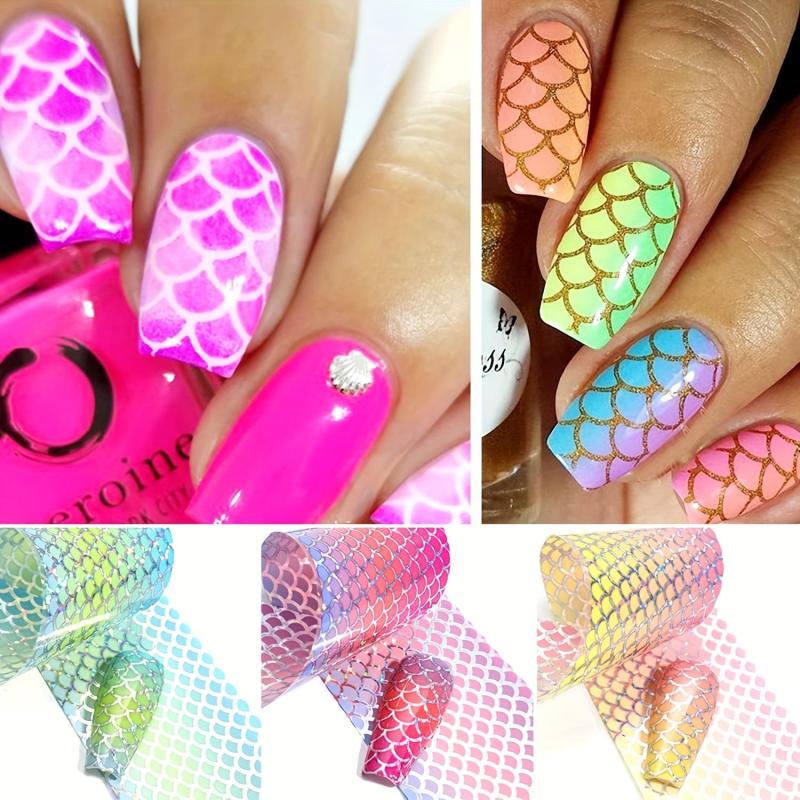 Colorful Fish Scales Nail Foil Sticker Decals
