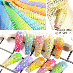 Colorful Fish Scales Nail Foil Sticker Decals