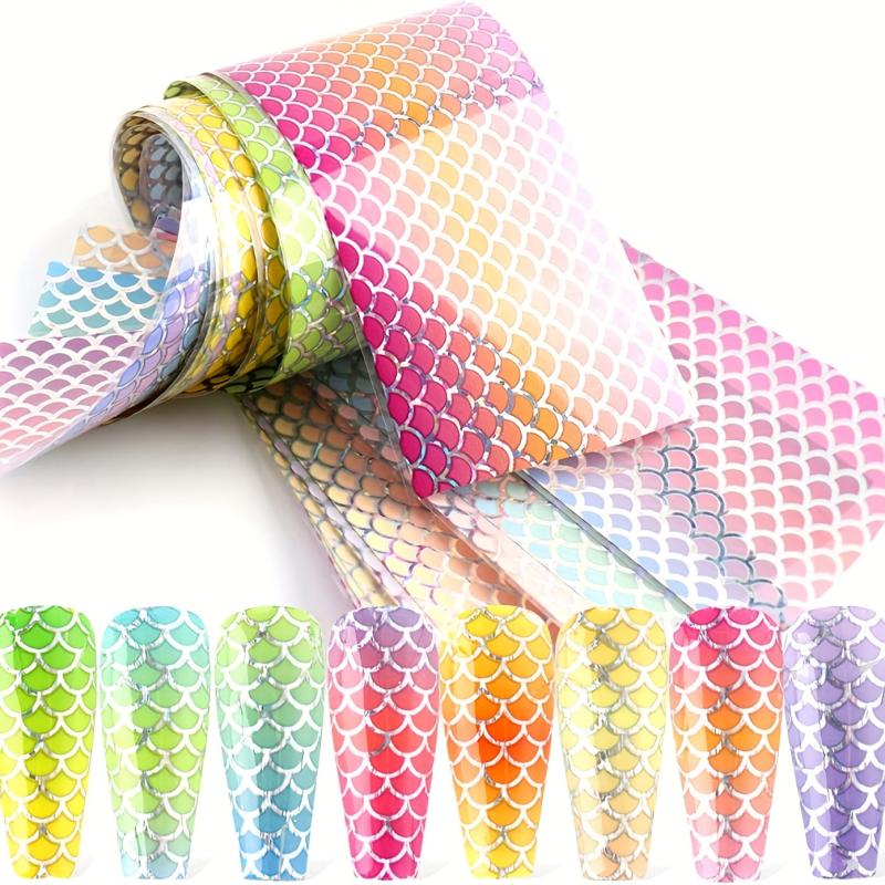 Colorful Fish Scales Nail Foil Sticker Decals