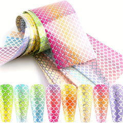 Colorful Fish Scales Nail Foil Sticker Decals
