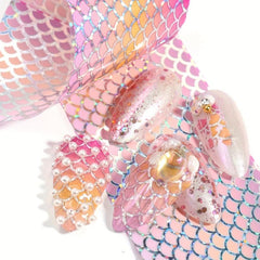 Colorful Fish Scales Nail Foil Sticker Decals