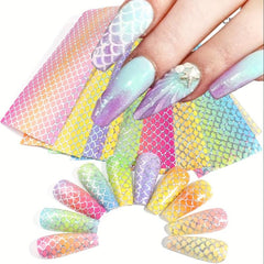 Colorful Fish Scales Nail Foil Sticker Decals