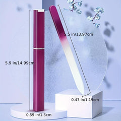 3 Packs Crystal Glass Nail File in Case Professional Double Sided Nano Files