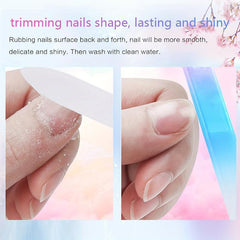 3 Packs Crystal Glass Nail File in Case Professional Double Sided Nano Files