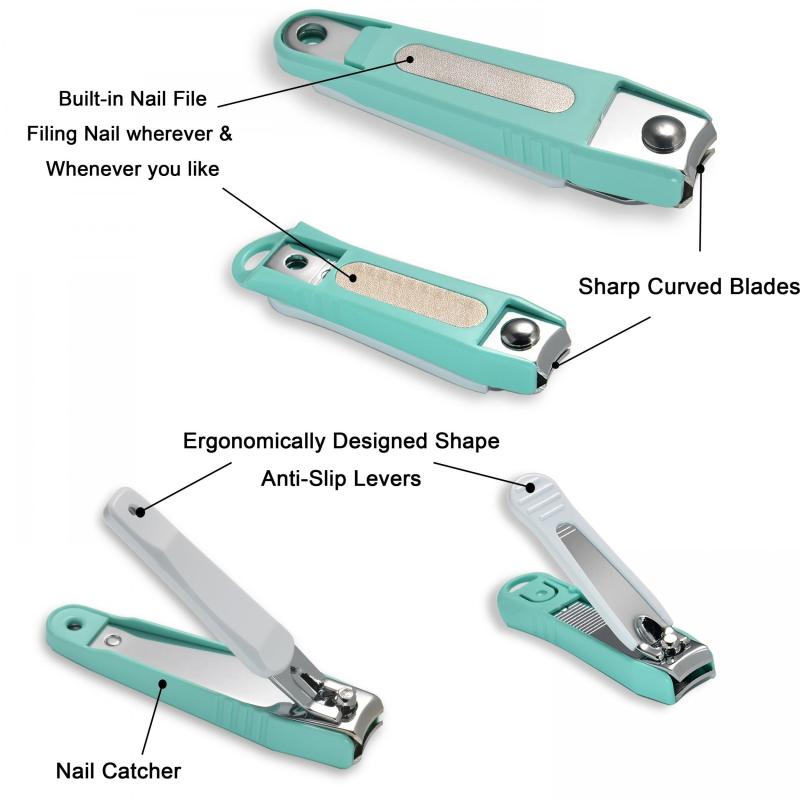 Nail Clipper Set with Nail Catcher & Nail File