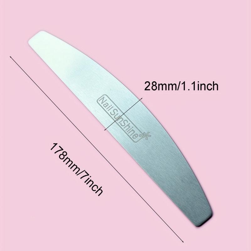 Nail Polishing Tool Set Half Moon Stainless Steel Sheet 10 Replaceable Sandpaper