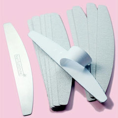 Nail Polishing Tool Set Half Moon Stainless Steel Sheet 10 Replaceable Sandpaper