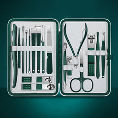 18 Pcs Stainless Steel Pedicure Kit Nail Clipper Ear Spoon Nail Files Unisex