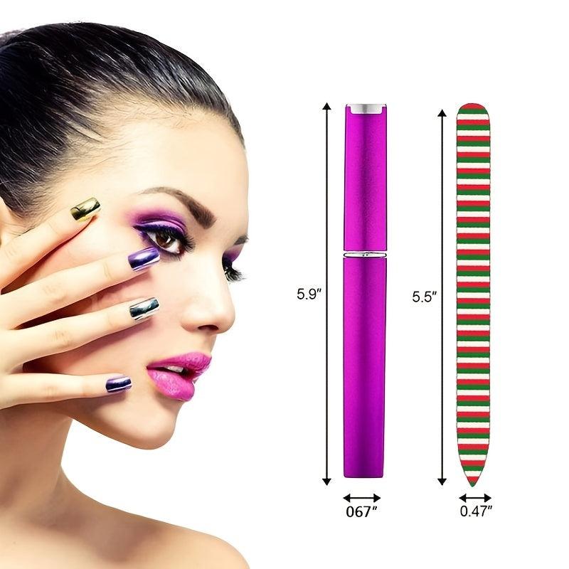 Crystal Glass Nail Files in Case Double Sided for Nail Care