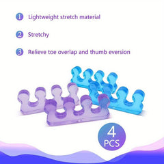 4 Pcs Toe Separators for Nail Polish Pedicure Toe Spacers Soft