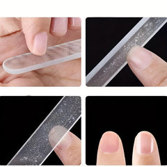 5 Pcs Manicure Tool Set Glass Nail Rubbing Strip Clipper Ear Cleaning Spoon