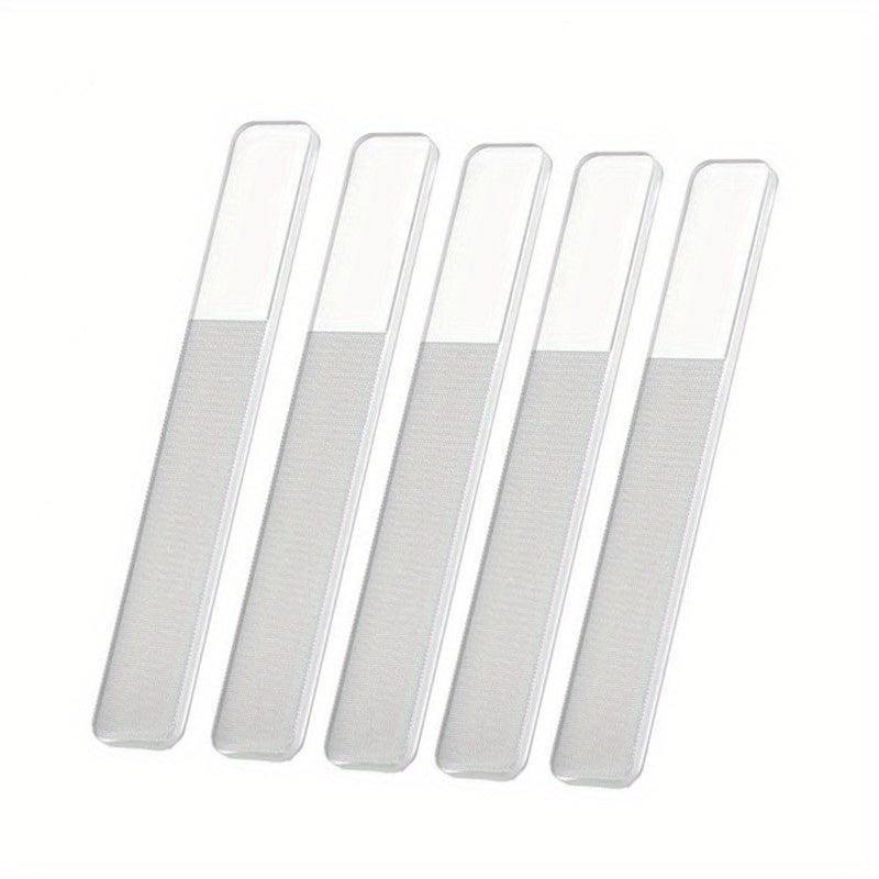 5 Pcs Manicure Tool Set Glass Nail Rubbing Strip Clipper Ear Cleaning Spoon