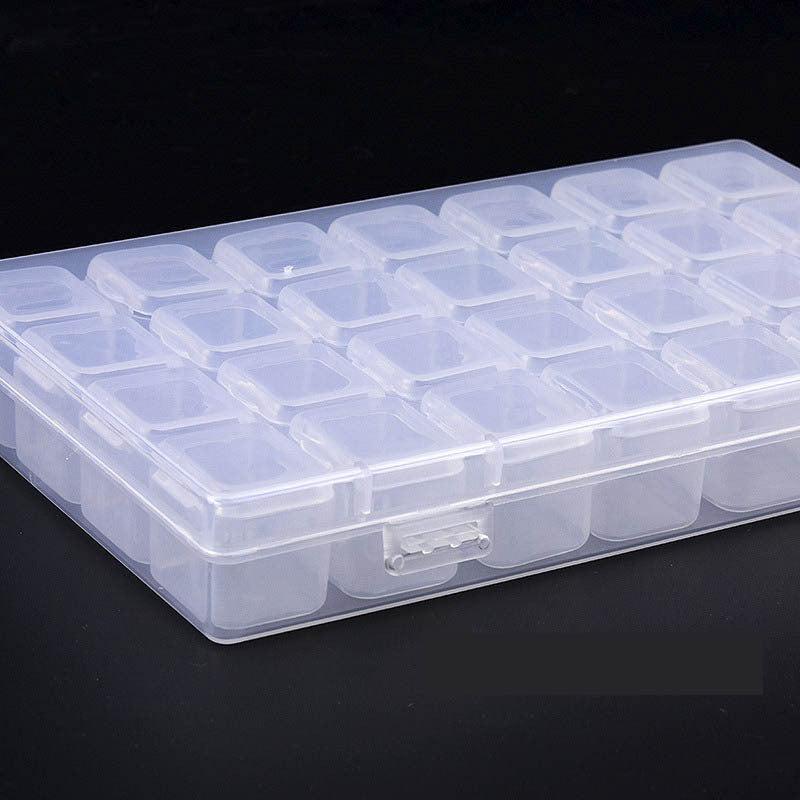 28 Grids Clear Organizer Storage Nail Art Diamond Painting Accessories