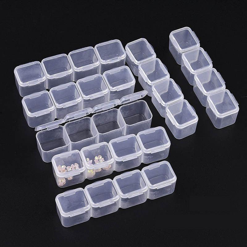 28 Grids Clear Organizer Storage Nail Art Diamond Painting Accessories