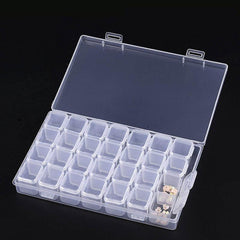 28 Grids Clear Organizer Storage Nail Art Diamond Painting Accessories