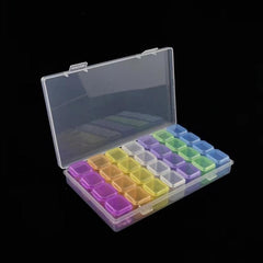 28 Grids Clear Organizer Storage Nail Art Diamond Painting Accessories