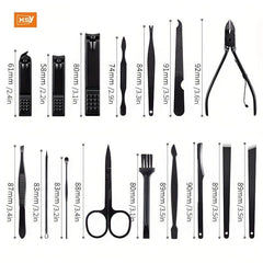 Professional Nail Clipper Care Kit Set For Men 16 Pcs Stainless Steel Grooming