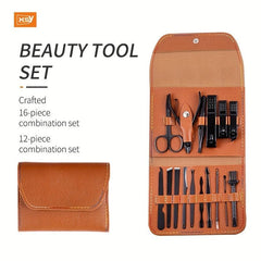 Professional Nail Clipper Care Kit Set For Men 16 Pcs Stainless Steel Grooming