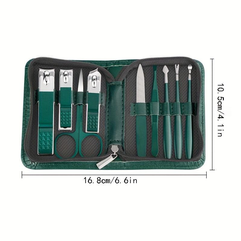 9pcs Nail Clippers Set Stainless Steel Manicure Pedicure Set