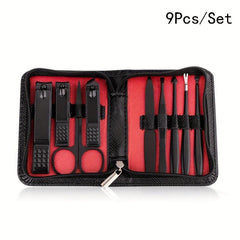 9pcs Nail Clippers Set Stainless Steel Manicure Pedicure Set