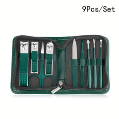 9pcs Nail Clippers Set Stainless Steel Manicure Pedicure Set