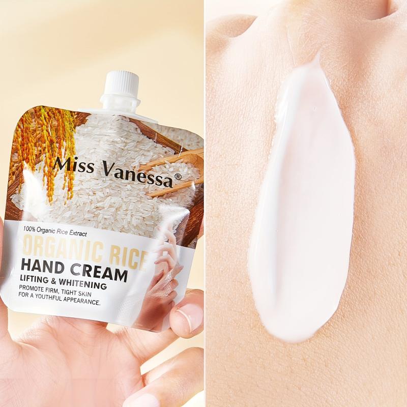 6pcs Organic Rice Hand Creams Nourishing Hydrating Portable Travel Size