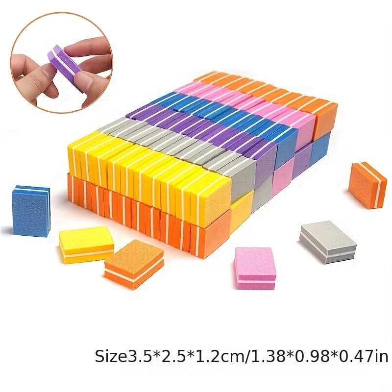 10 pcs Mini Square Sponge Nail File Double Sided Manicure Tool