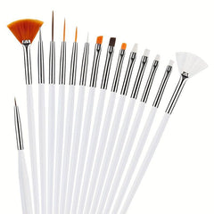 21 pcs Nail Art Brush Set with Dotting Tools and Palette for DIY Manicure