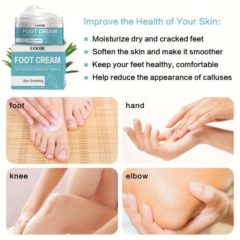Tea Tree Foot Cream, Deeply Moisturizing & Nourishing, Softens Heels
