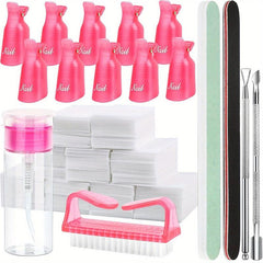 Gel Nail Polish Remover Kit with Clips & Tools