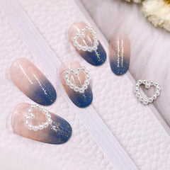 Pearl Hollow Love 3D Nail Stickers & Art Accessories