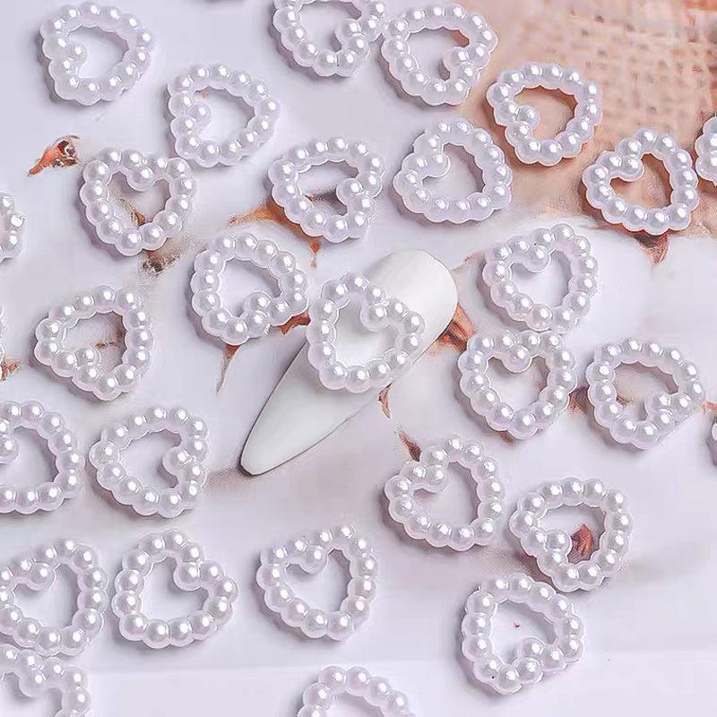 Pearl Hollow Love 3D Nail Stickers & Art Accessories