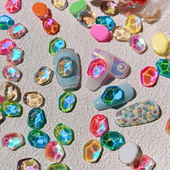 Colorful Ice Cube Nail Art Rhinestones Gems 3D Flatback