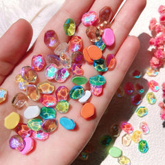 Colorful Ice Cube Nail Art Rhinestones Gems 3D Flatback