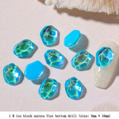 Colorful Ice Cube Nail Art Rhinestones Gems 3D Flatback