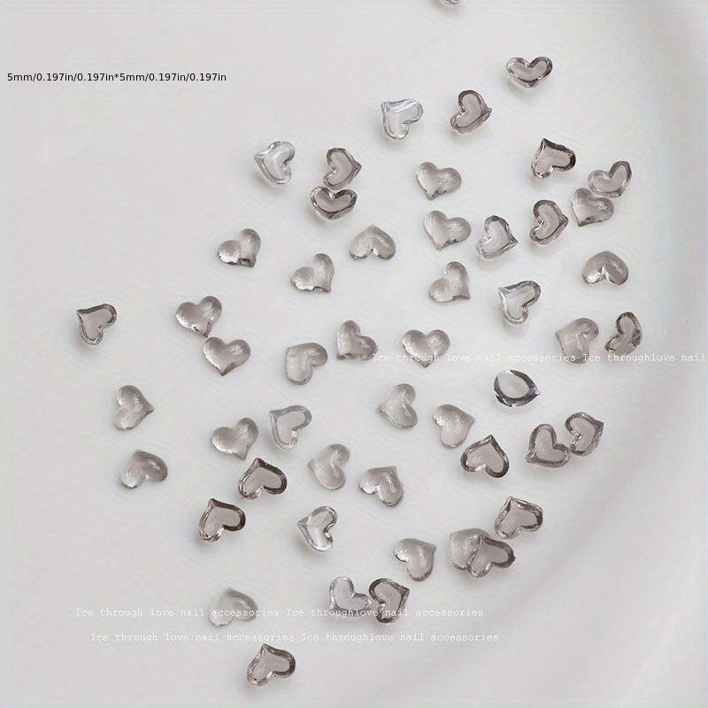 50pcs 3D Heart Nail Art Resin Jewelry for Nails