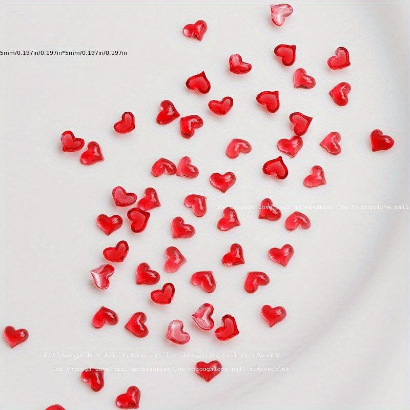 50pcs 3D Heart Nail Art Resin Jewelry for Nails