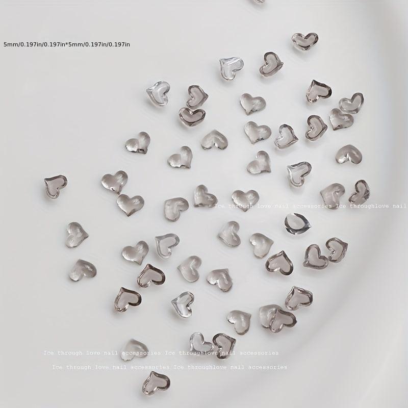 50pcs 3D Heart Nail Art Resin Jewelry for Nails
