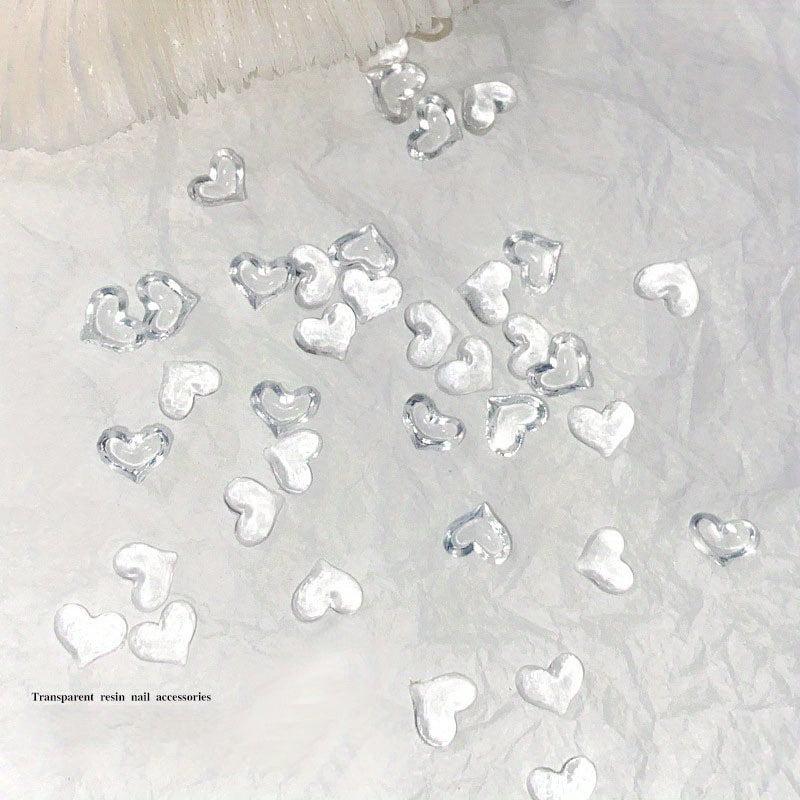 50pcs 3D Heart Nail Art Resin Jewelry for Nails