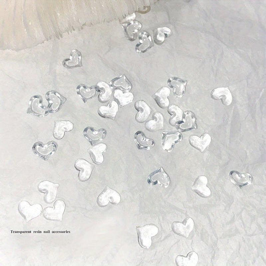 50pcs 3D Heart Nail Art Resin Jewelry for Nails