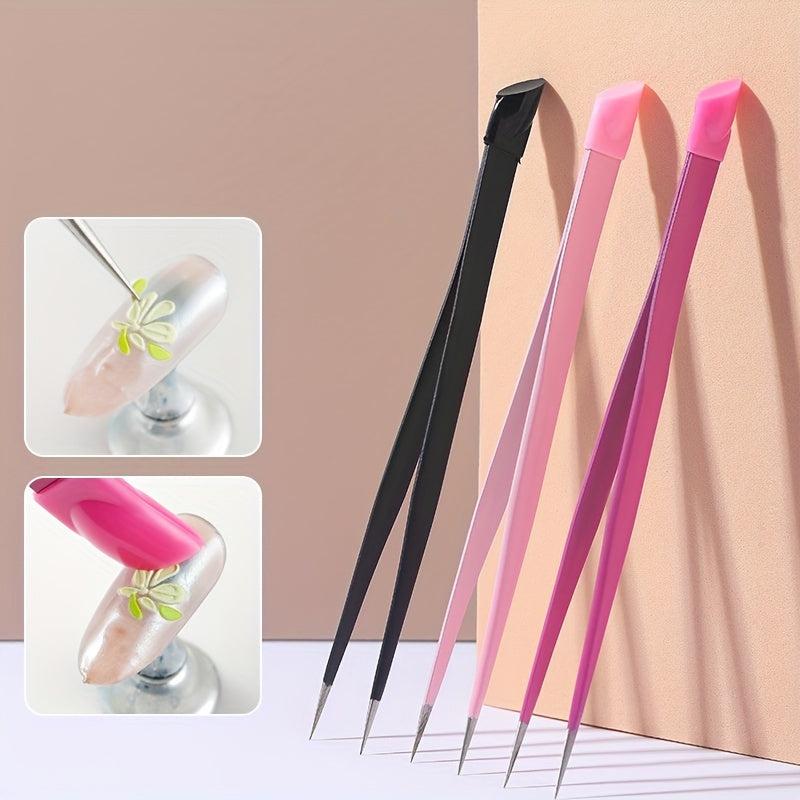 Precision Stainless Steel Nail Art Tweezers