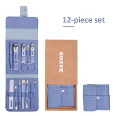 16 pcs Nail Clippers Set with Leather Bag for Home and Travel