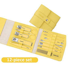 16 pcs Nail Clippers Set with Leather Bag for Home and Travel
