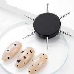 6Pcs Nail Art Dotting Plate Pens Stainless Steel Round Size Point Drill