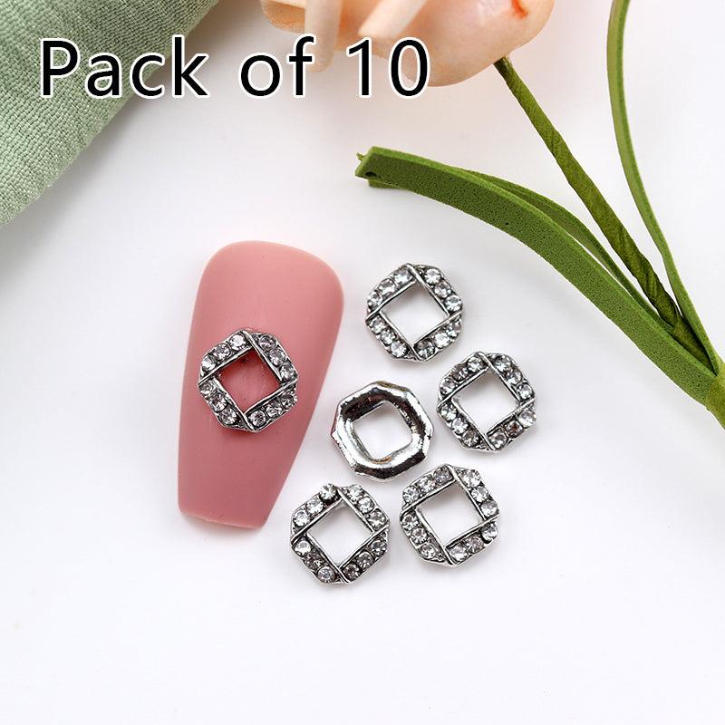 10pcs Nail Art Charms With Rhinestones 3D Nail Gem Accessories
