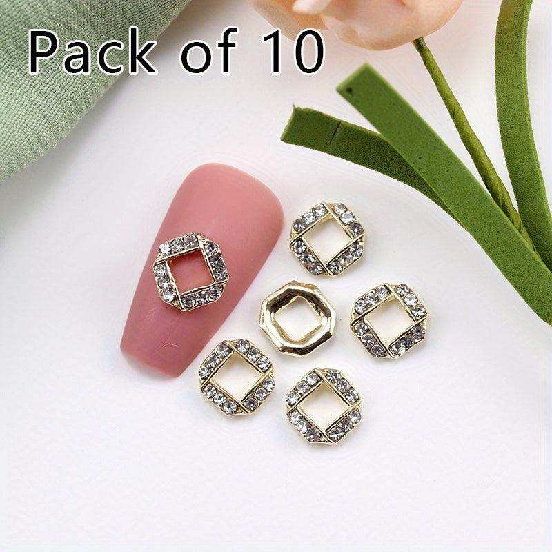 10pcs Nail Art Charms With Rhinestones 3D Nail Gem Accessories