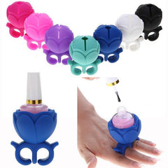 Silicone Nail Polish Bottle Display Stand Round Holder Ring Manicure Tool