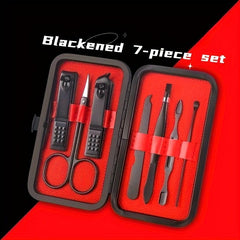 7Pcs Nail Clippers Sets Stainless Steel Pedicure Kit with Storage Box