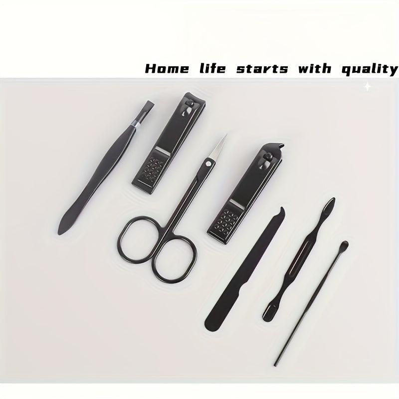 7Pcs Nail Clippers Sets Stainless Steel Pedicure Kit with Storage Box